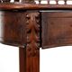 Antique walnut coffee table with decorations, Italy, 19th century.