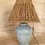 Ceramic lamp, 2M fabric cable, rope lampshade