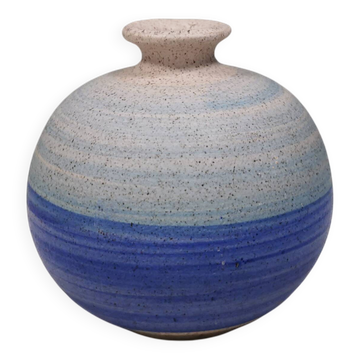 A small, round, beautiful ceramic vase from Denmark, dating from the 1980s.
