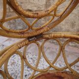 Worker round rattan basket