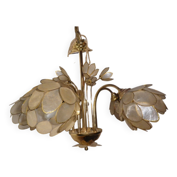 mother-of-pearl lotus flower chandelier