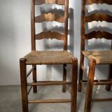 Rustic handcrafted oak chairs 1900
