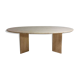 Large oval dining table in natural travertine, Italy 1970s