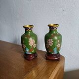 Miniature cloisonné enamel vases