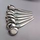 6 stainless steel ice cream cups and spoons, French, stainless steel bowl