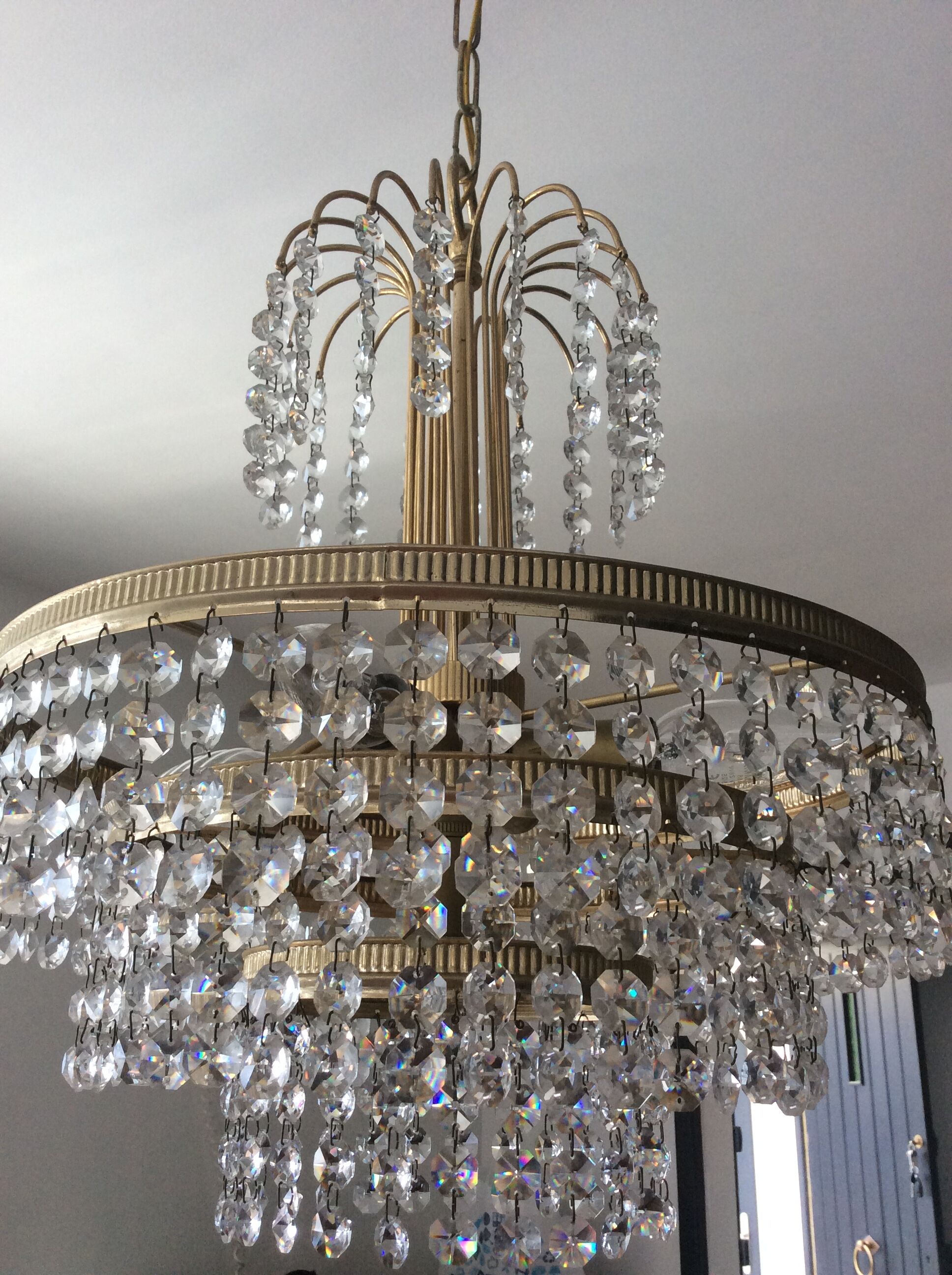 Cascade crystal chandelier