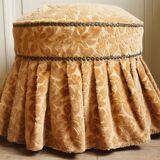 Antique velvet footstool/ottoman
