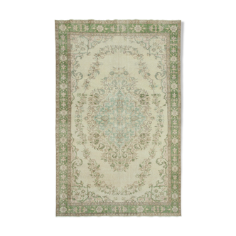 Handwoven decorative anatolian beige rug 195 cm x 301 cm