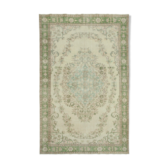 Tapis décoratif beige anatolien tissé à la main 195 cm x 301 cm