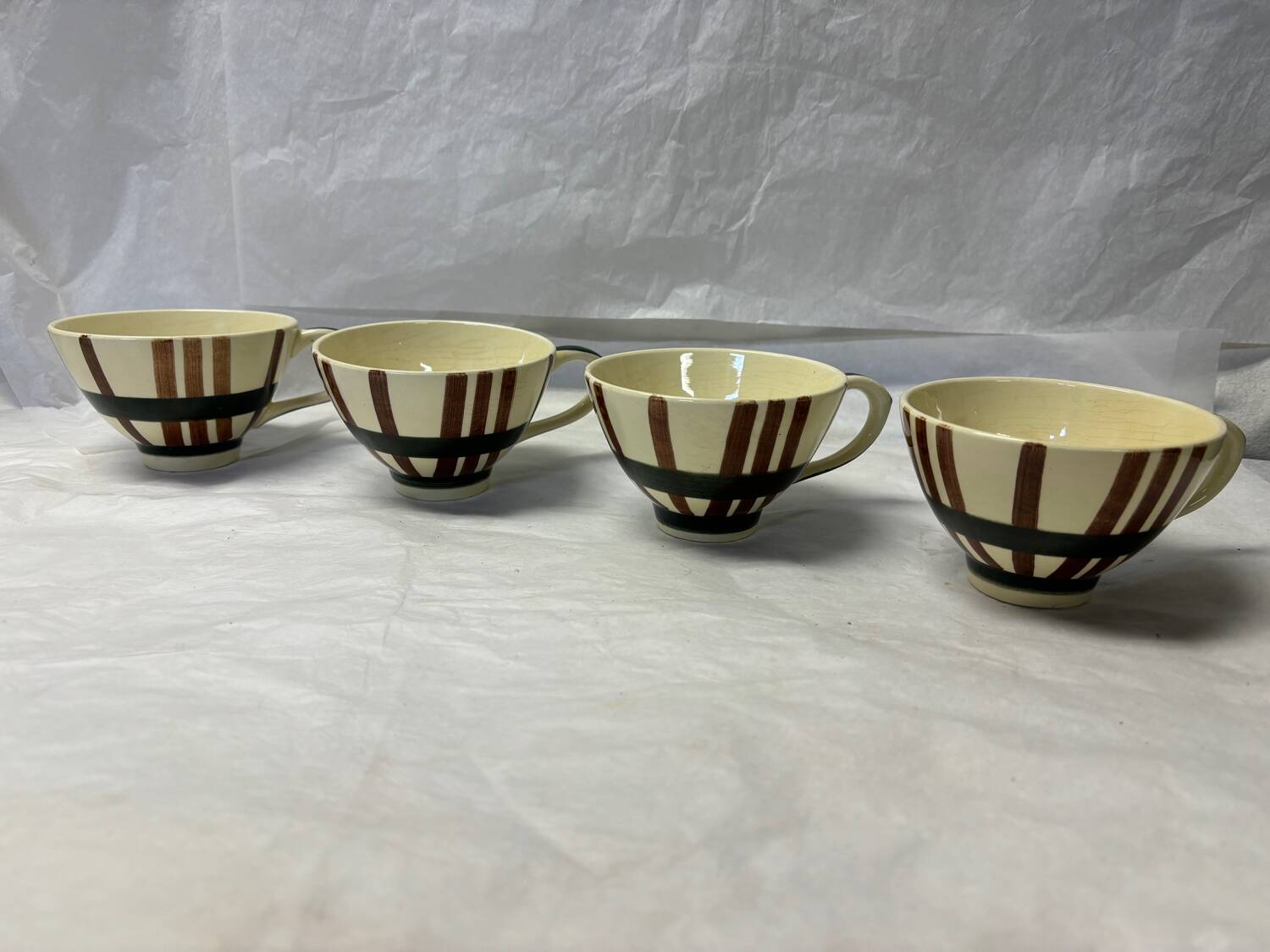 Set of 4 vintage earthenware cups