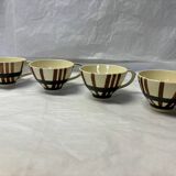 Set of 4 vintage earthenware cups