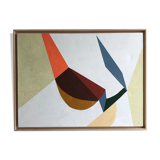 Contemporary abstract painting framed - oil on canvas - 85 x 65 cm