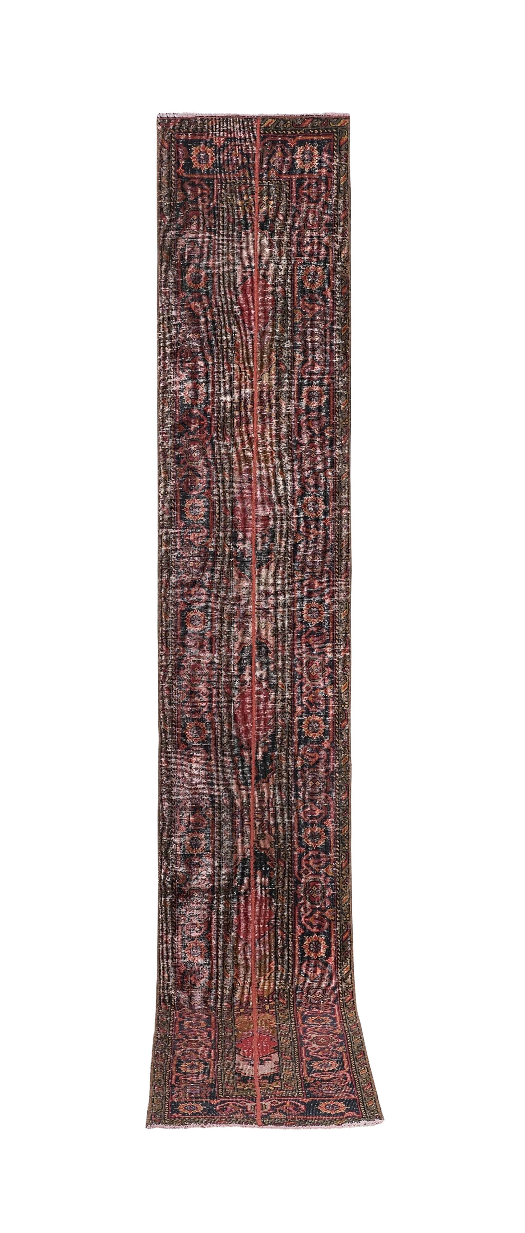 Vintage Turkish Oushak Handwoven Rug 65x407 cm