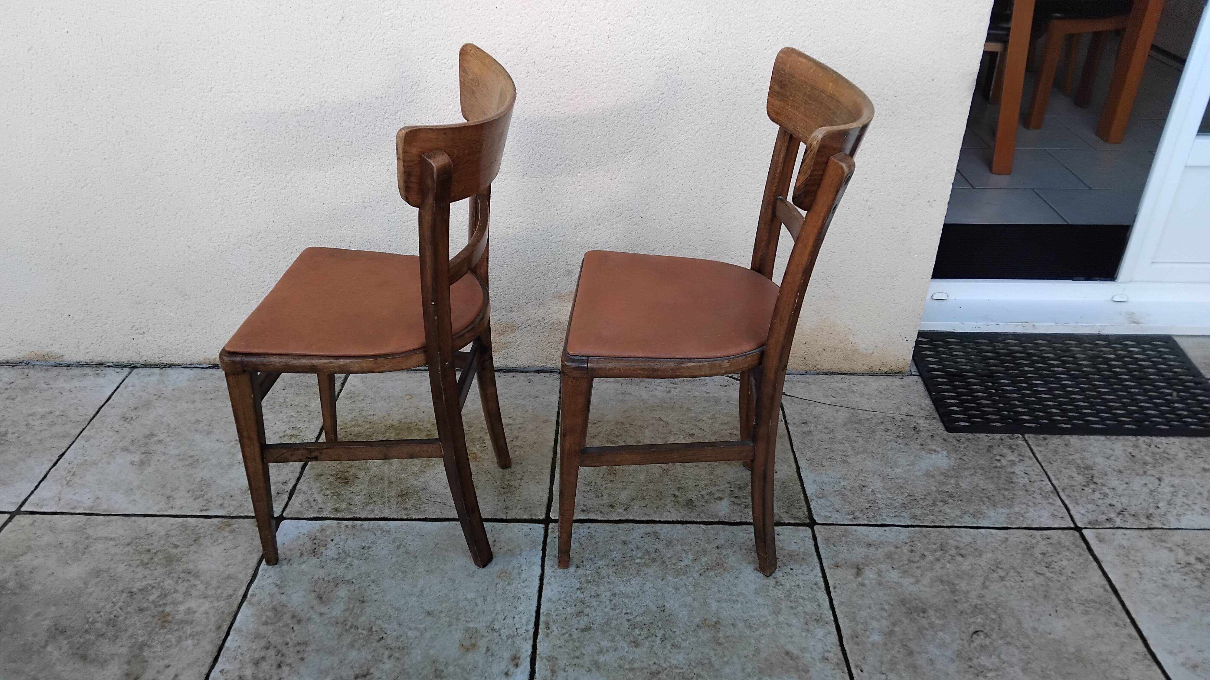 Pair of vintage bistro chairs in BAUMANN style