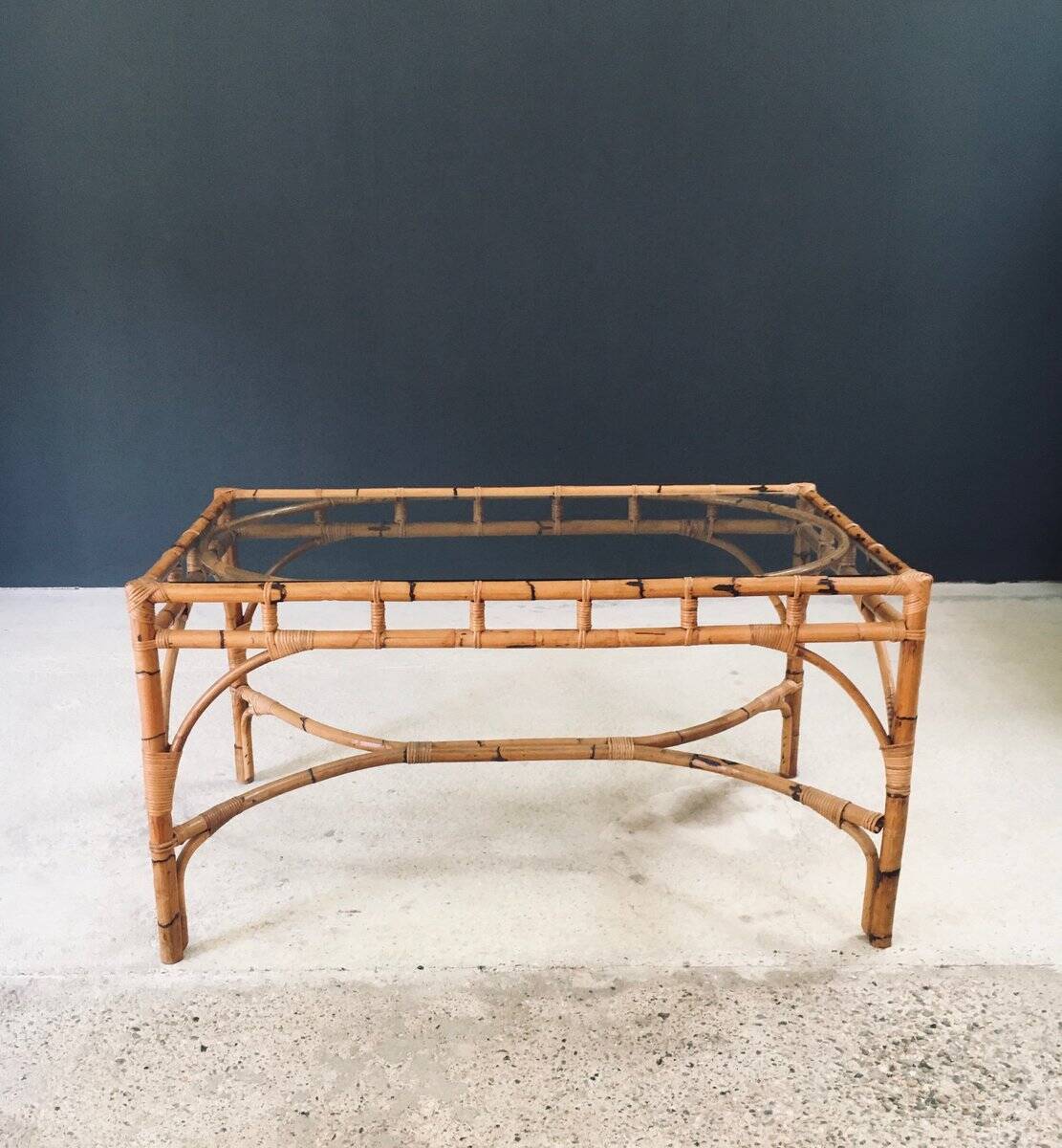 Mid-Century Chippendale Bamboo Dining Table, Italy, 1960s