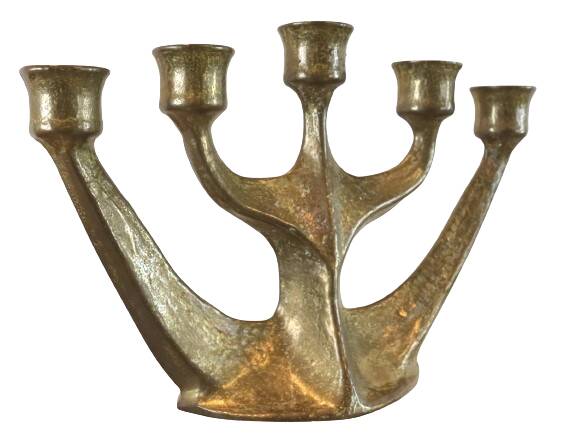 Brass brutalist candlestick from Horst Dalbeck