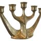 Brass brutalist candlestick from Horst Dalbeck