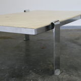 70s Marble and Chrome Coffee Table