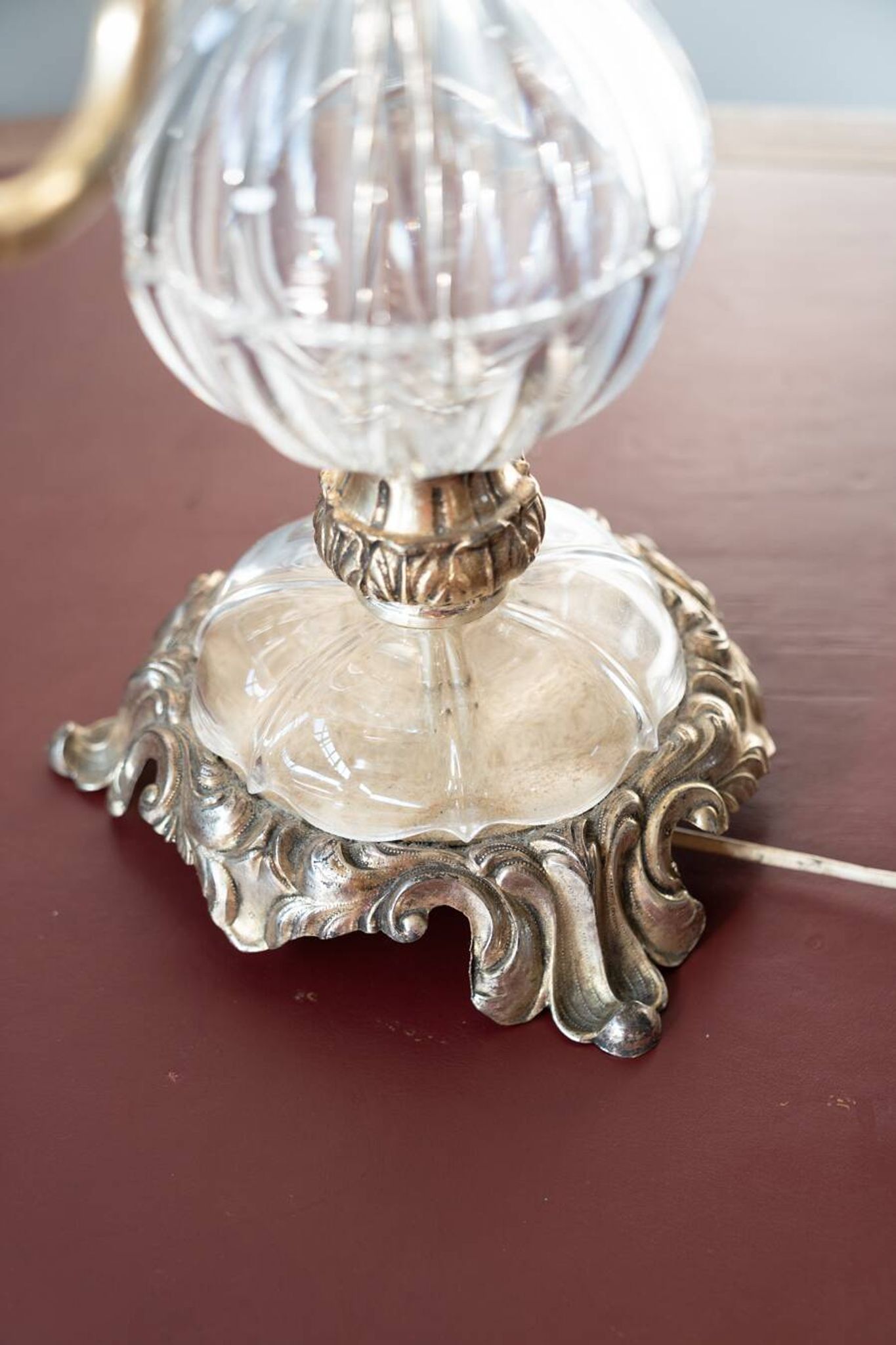 Delta Quattro 5-Light Crystal Table Lamp – Silver Finish