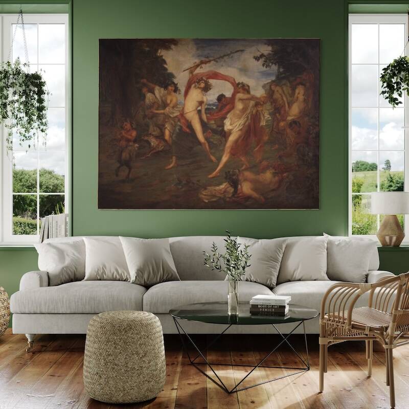 Mythological painting signed Vera Willoughby and dated 1911, Bacchanal