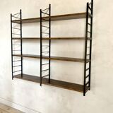Vintage wall-mounted bookcase shelves in Rio rosewood