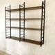 Vintage wall-mounted bookcase shelves in Rio rosewood