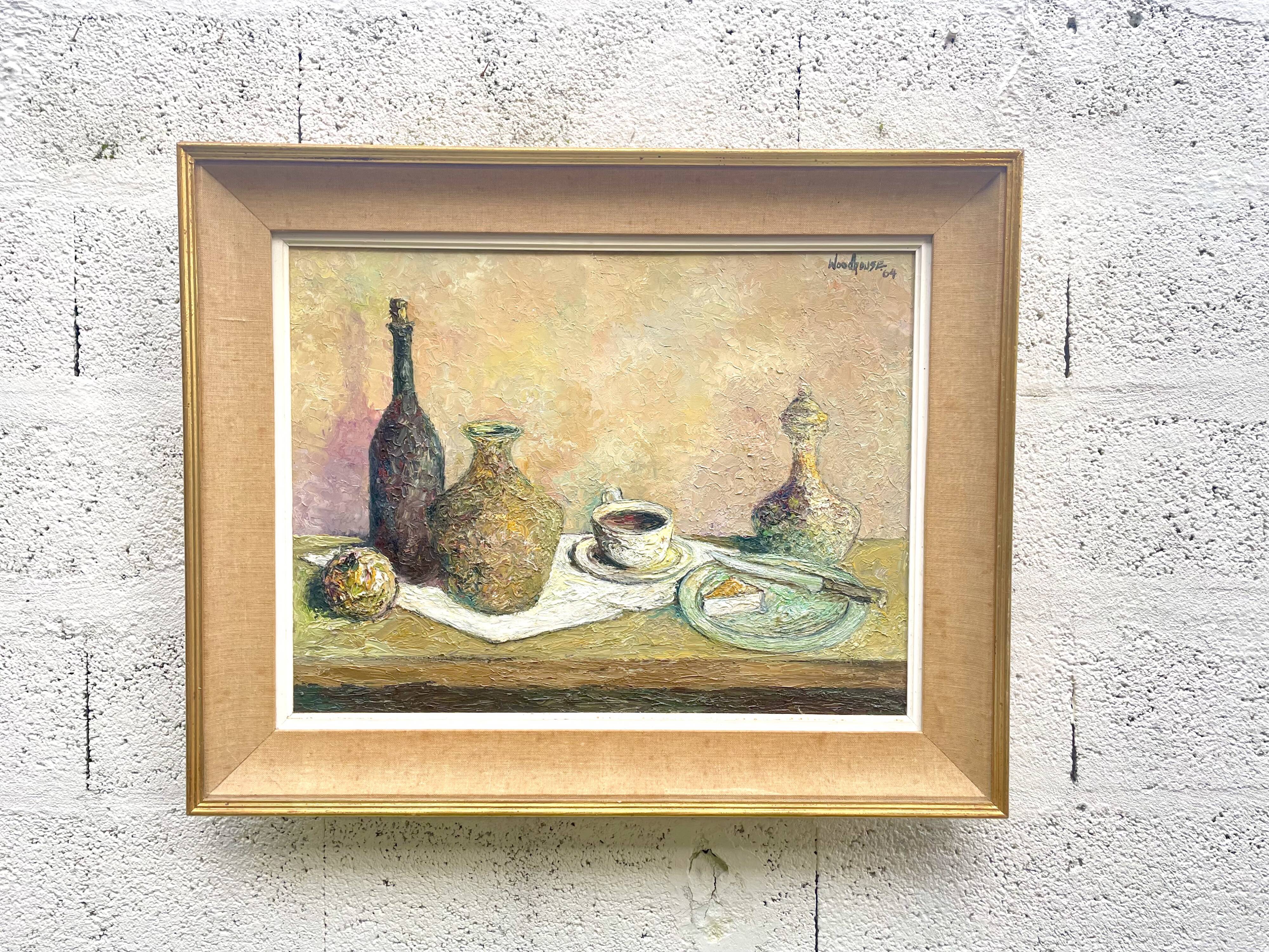 Peinture à l’huile signée Milieu du siècle