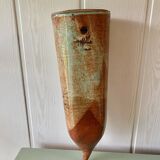 Glazed stoneware wall vase with tree decoration – ca. 1960–1980