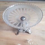 Glass cup with metal base