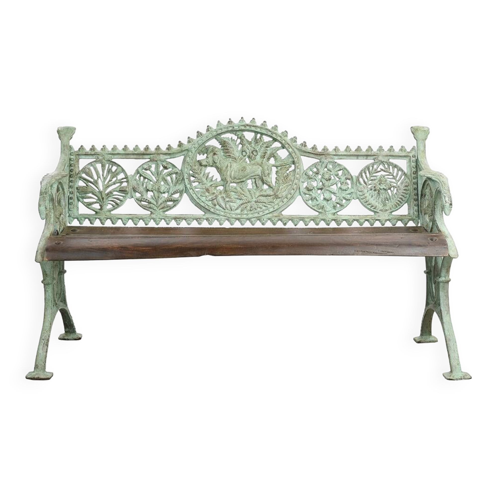 Cast iron and wood garden bench