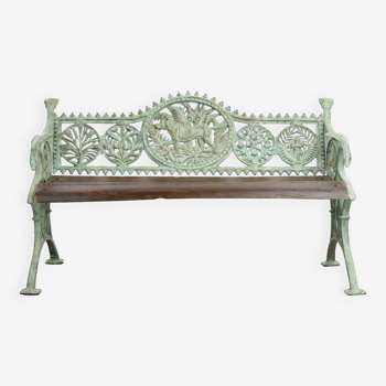 Cast iron and wood garden bench