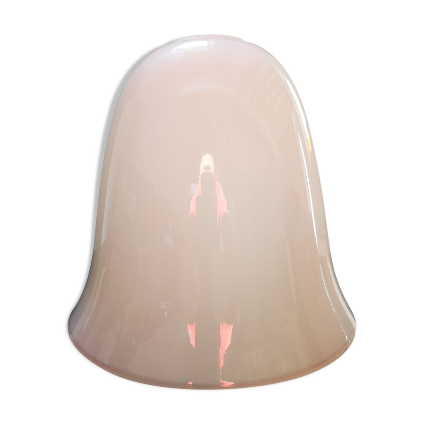 Abat jour grand abat jour tulipe cône opaline blanche vintage lampe mazda 1960 tbe