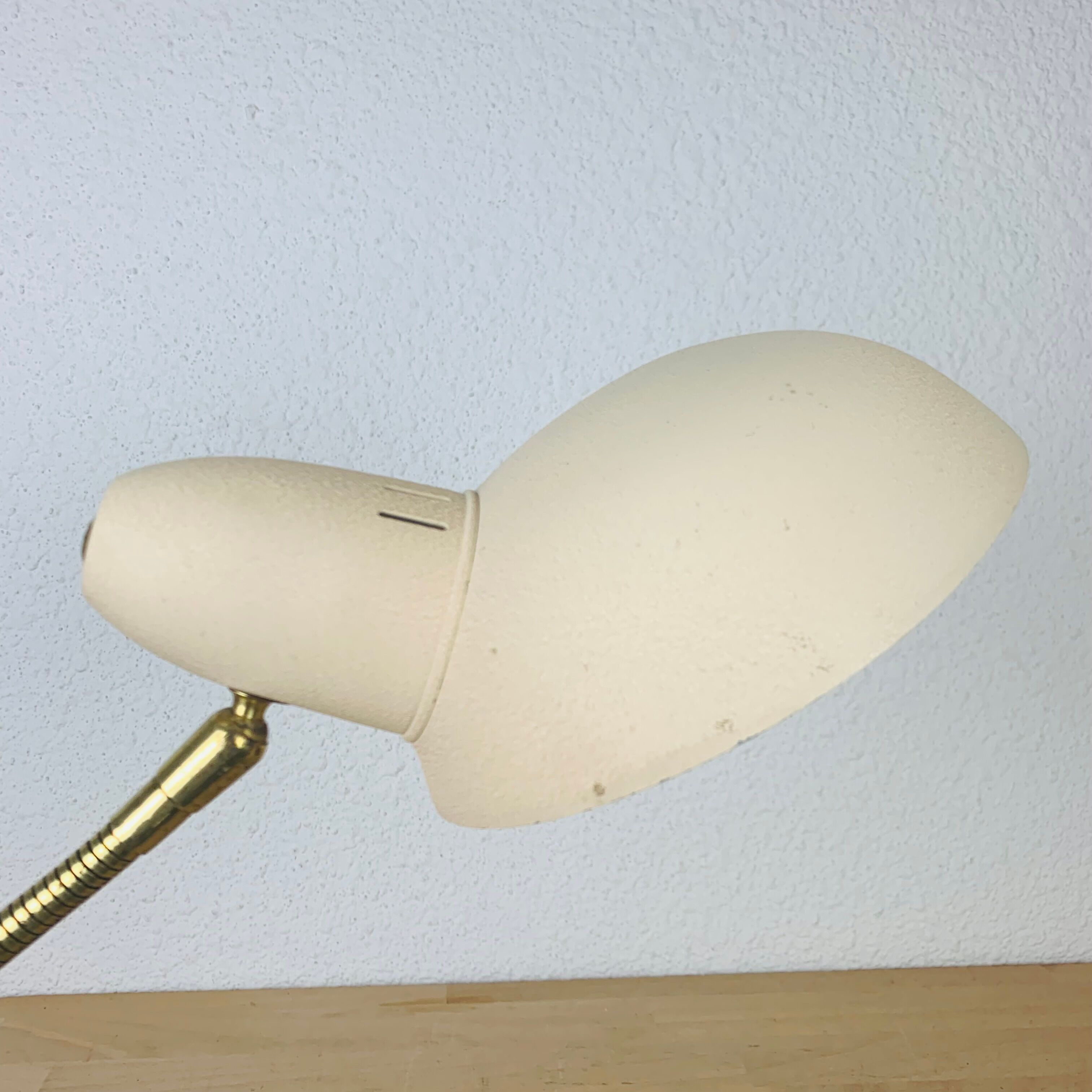 Pair of metal and brass lamps 50s Jean Boris Lacroix