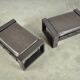 Sonja wasseur / brutalist leather footstools / netherlands 1970s