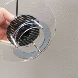 Lampes suspendues danoises de style spatial en plexiglas transparent bleu/clair.
