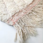 Moroccan Berber carpet blessed ouarain ecru with pink diamonds engraved 288x194cm