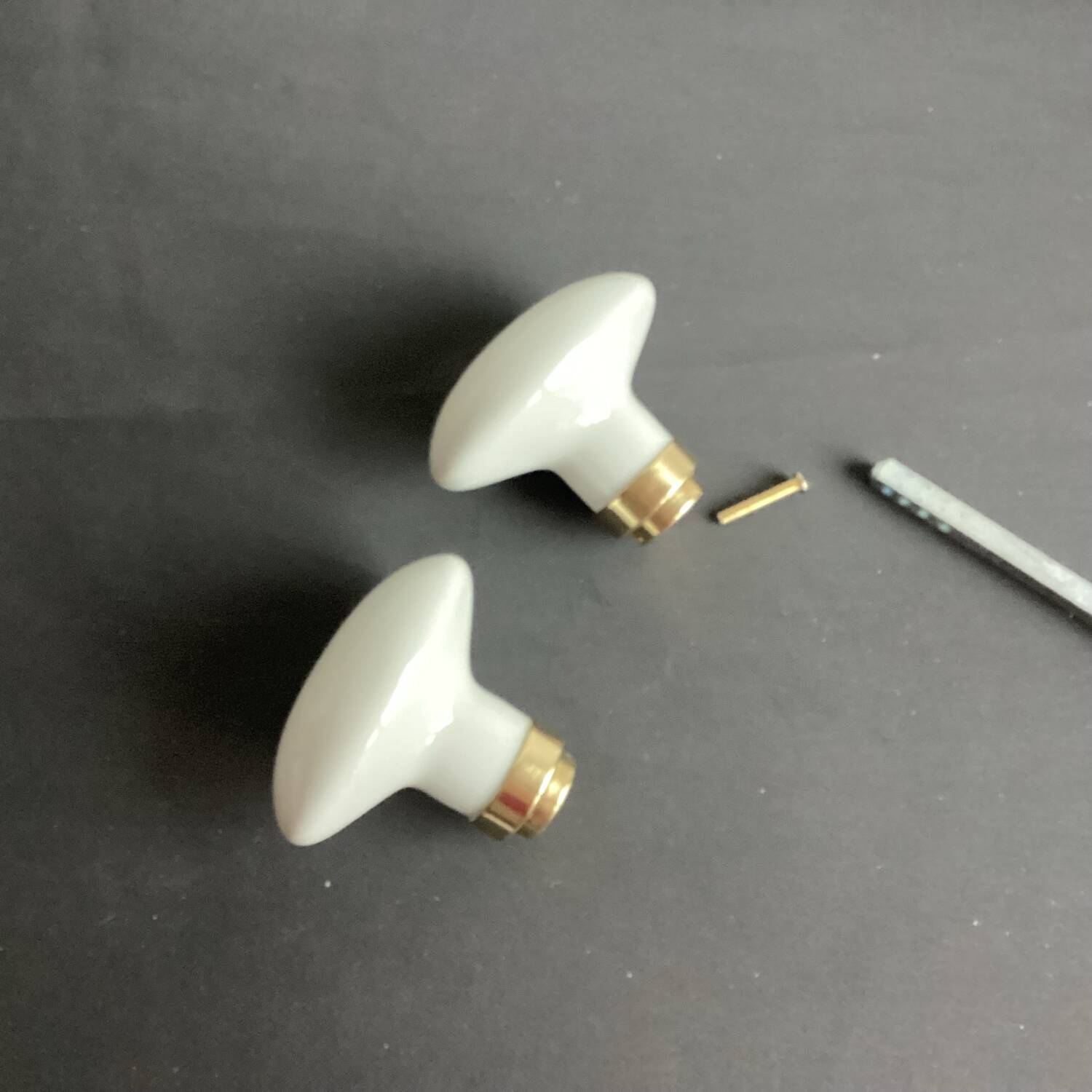 Pair of porcelain door handles