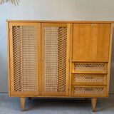 Vintage wicker high sideboard
