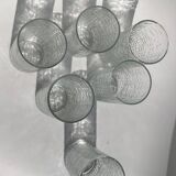 6 Orangeade long drink glasses in crocodile relief