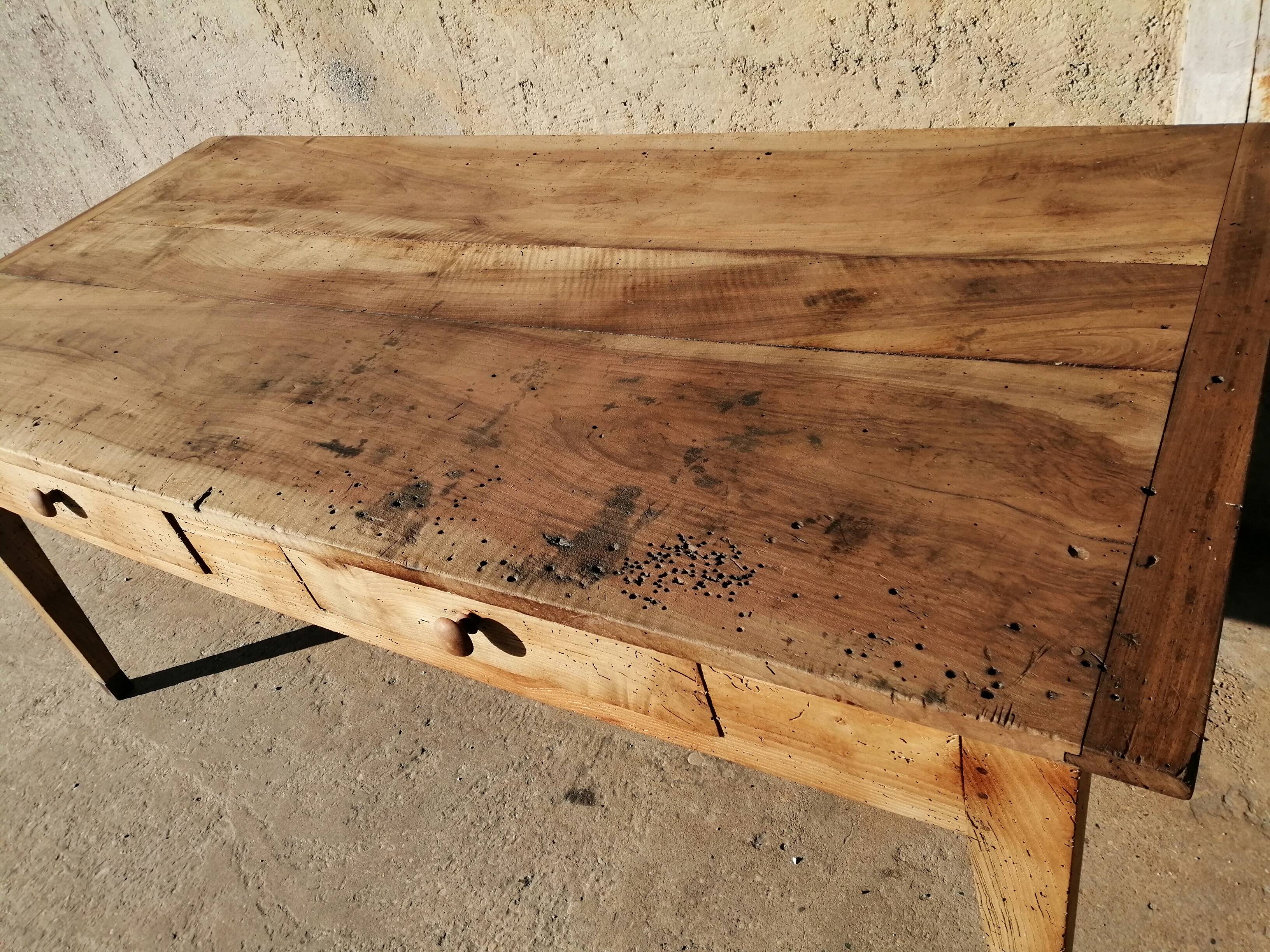 2-drawer pine workshop table