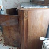 1930s art deco wood and marble buffet