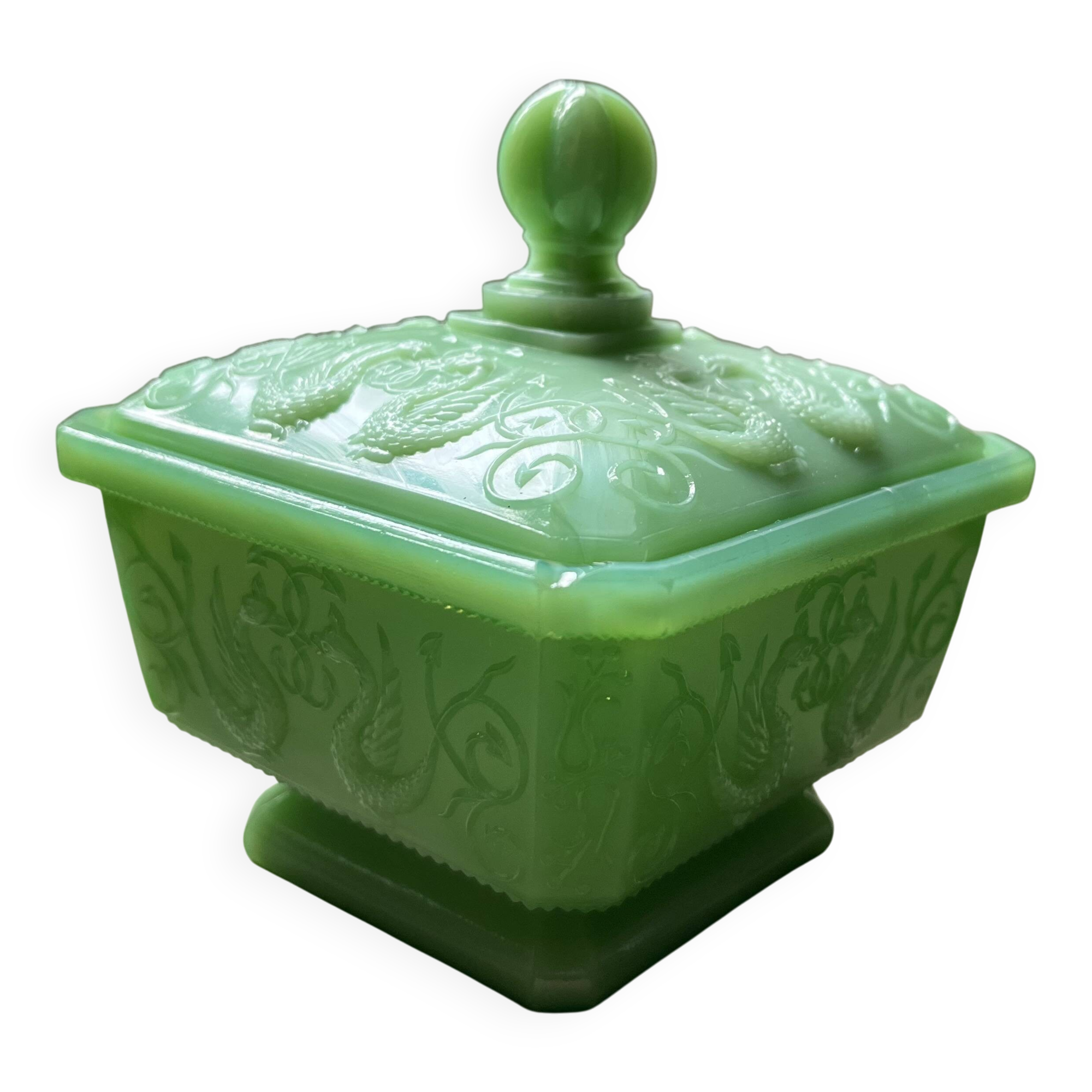 jadeite glass sugar bowl