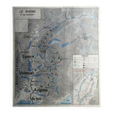 Vintage school map MDI France Rhône