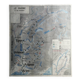 Vintage school map MDI France Rhône