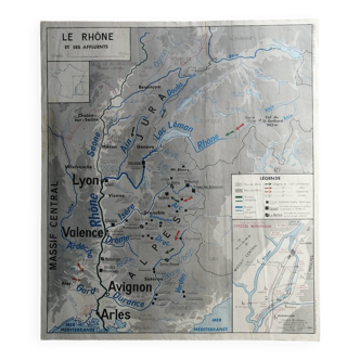 Carte scolaire vintage mdi france rhône