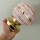 Vintage art deco globe wall or ceiling light in pink and gold Clichy glass