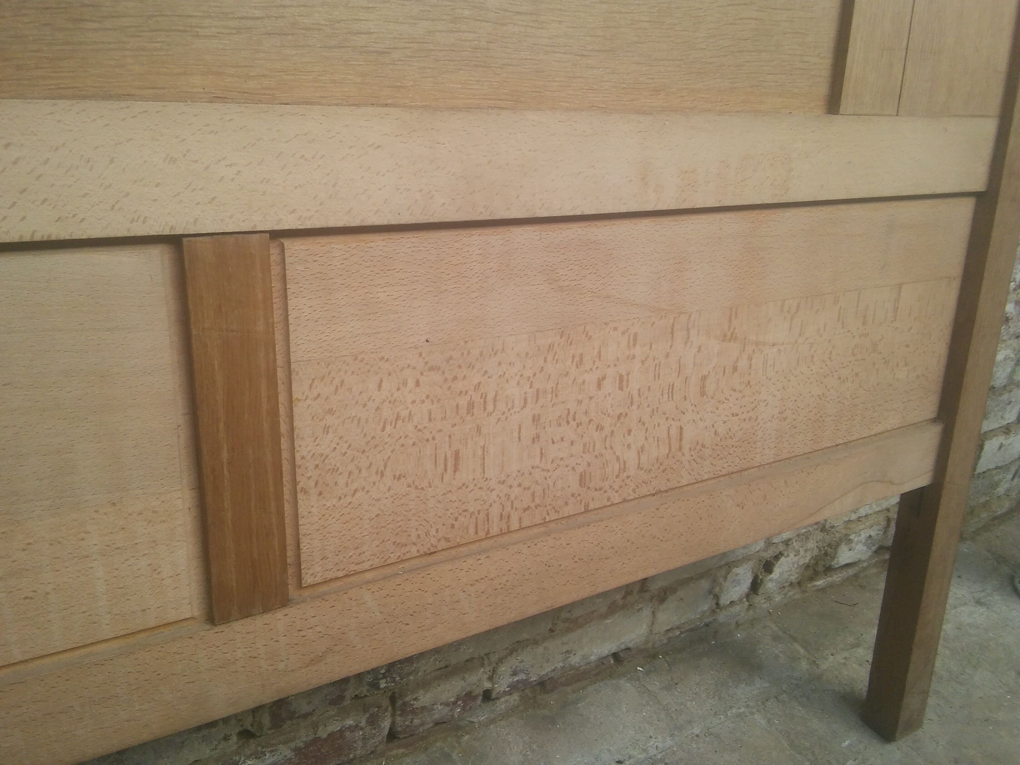Scandinavian style headboard vintage oak wood 50s