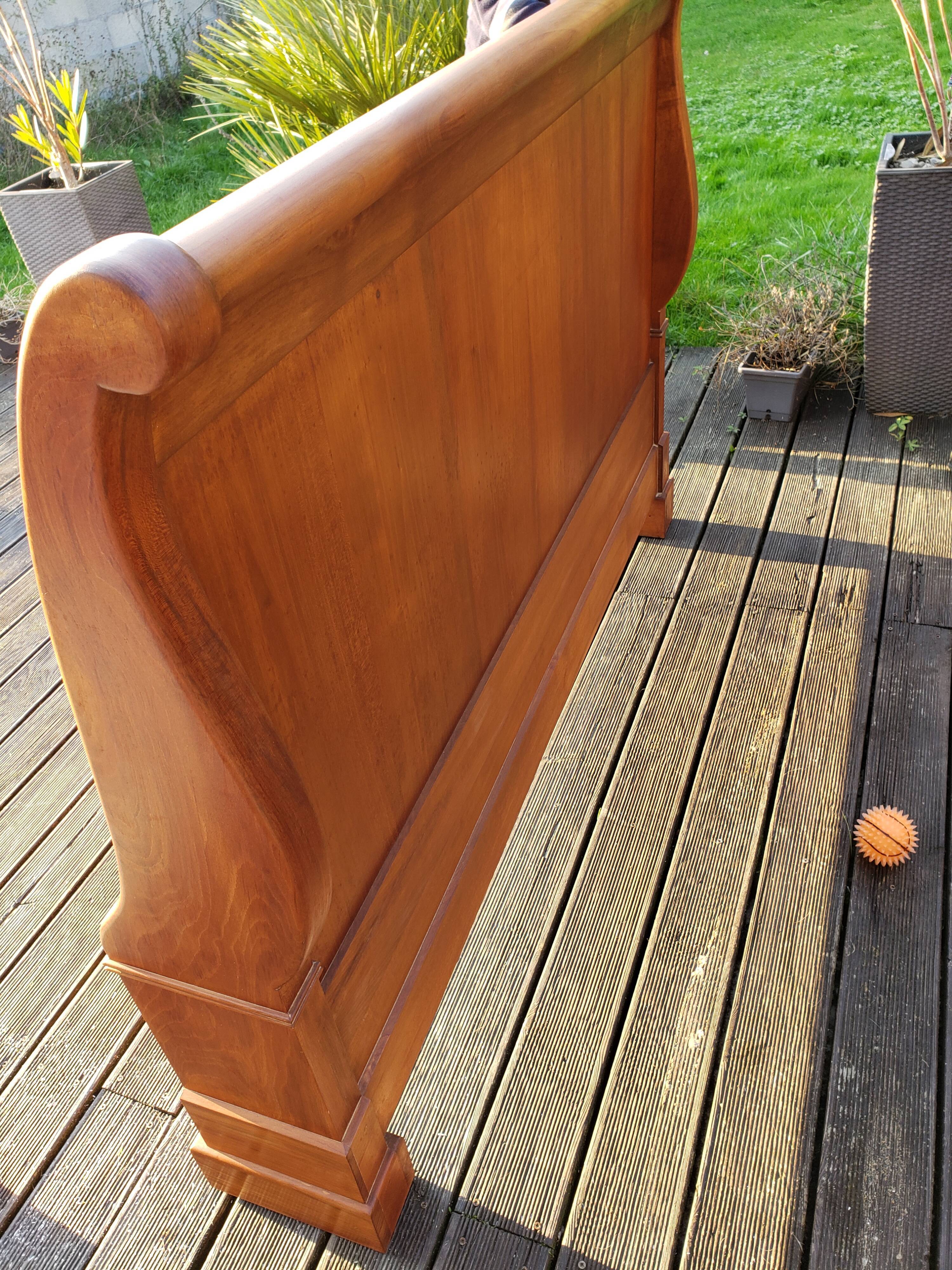 19th century walnut roller boat bed