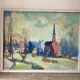 Signed village landscape
