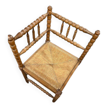 Chaise d'angle vintage en bois bobbin